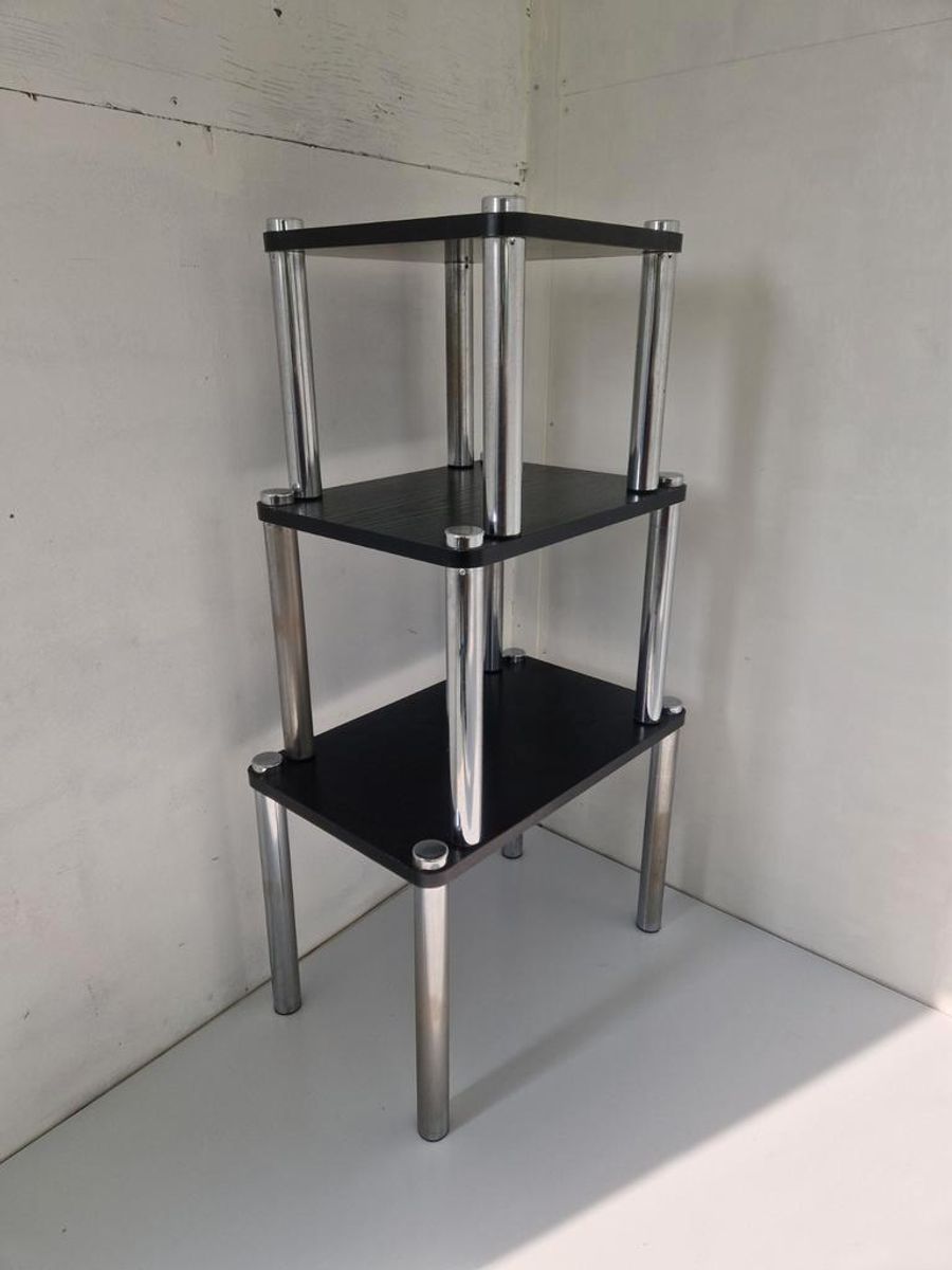 Mid Century Mimiset Nest Tafeltjes Hout En Chroom image 10