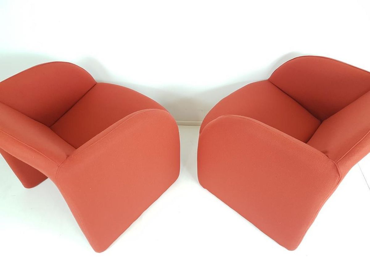 Artifort Ben’s Steenrood / Donker Oranje Fauteuils Ploegstof image 9