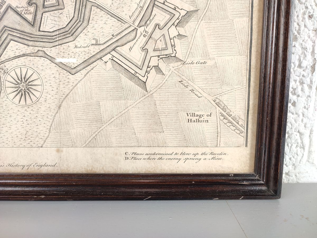 Antieke Kaart Van Menen Ca. 1745 image 6