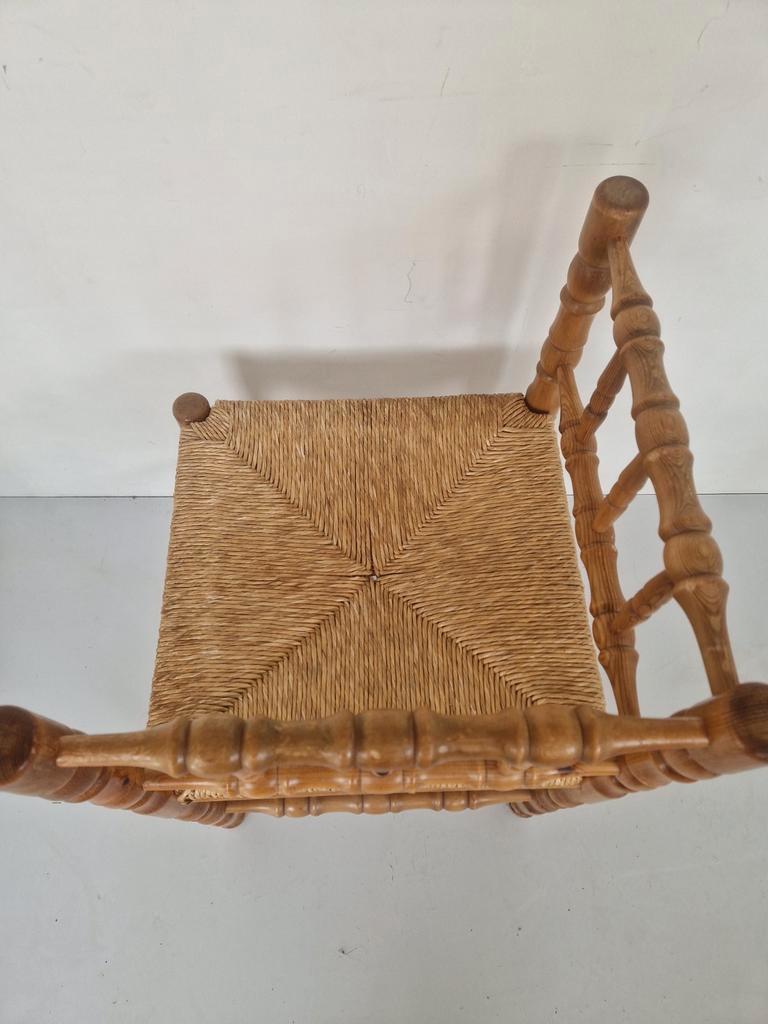 Vintage Bohemian Stijl Bamboe Hoekstoeltje Jaren 70. image 10