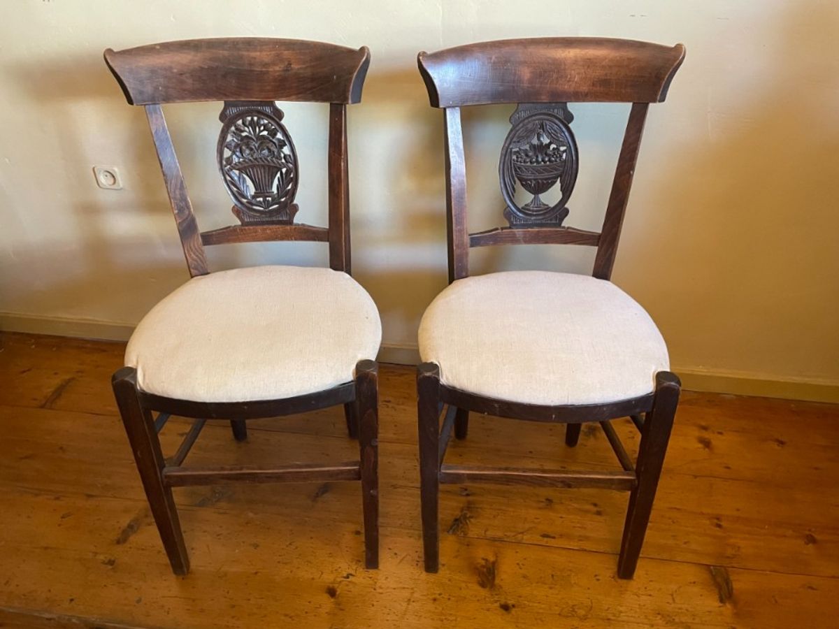 2 X Directoire Stoelen Frans Antiek image 5
