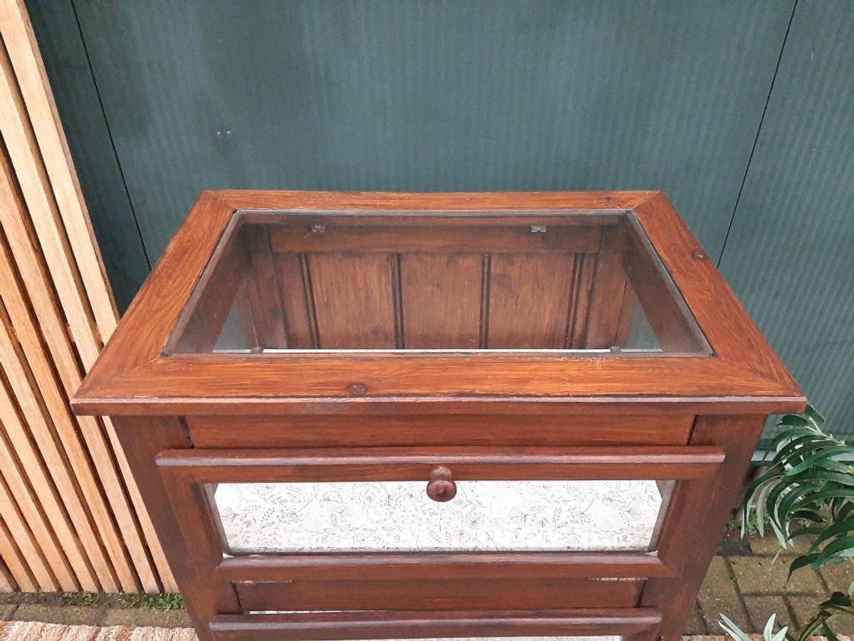 Vintage Vitrine Toonbankkastje Theekastje Oud Kastje Display image 7
