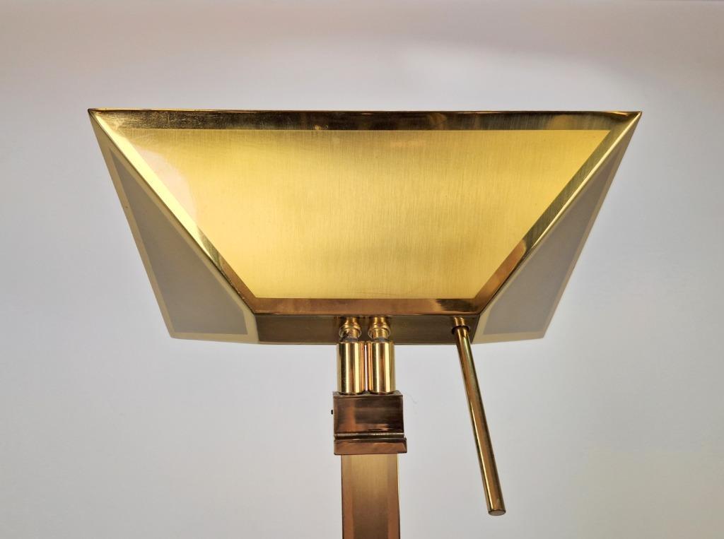 Vintage Deknudt Vloerlamp Messing Regency Uplight Belgie ´70 image 11