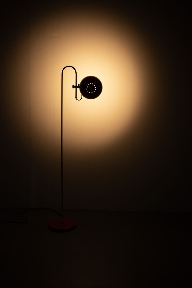 Oranje 70's Vloerlamp Met Verstelbare Bol image 9