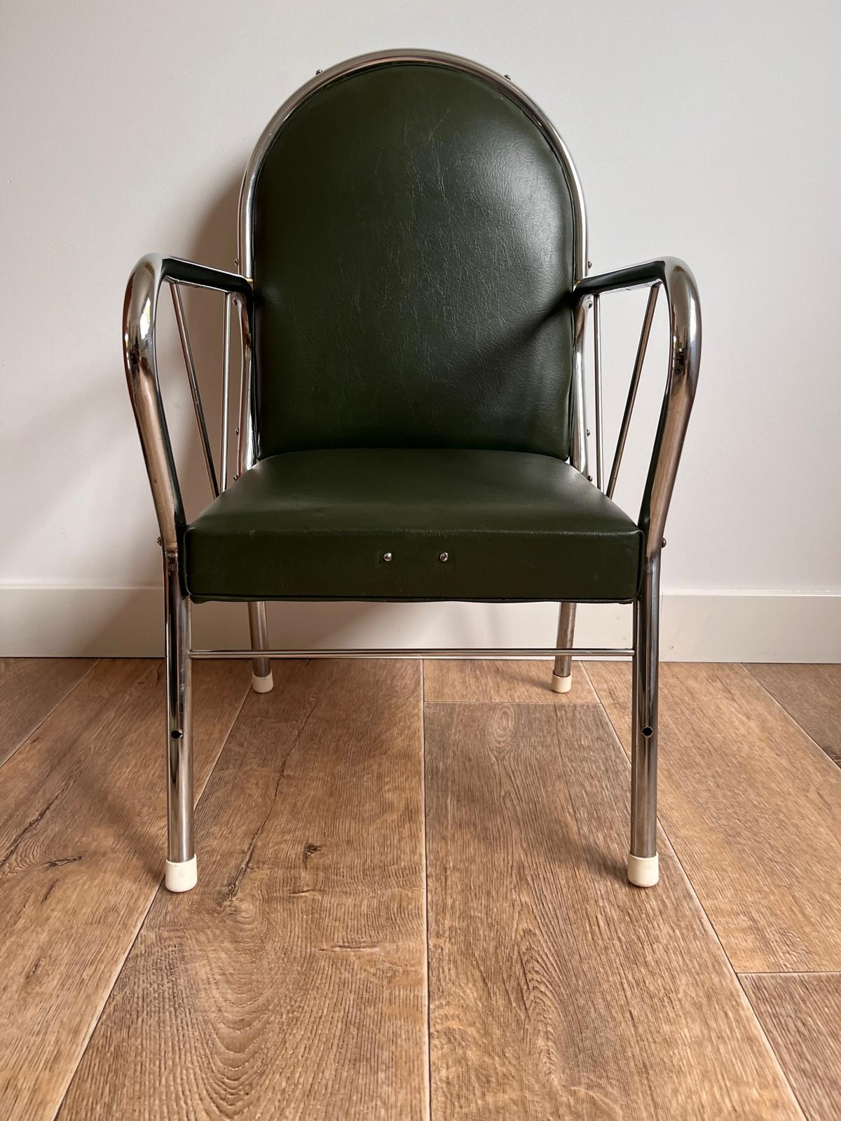 Originele Groene Vintage Kinderstoel (By Mutsaerts) image 2