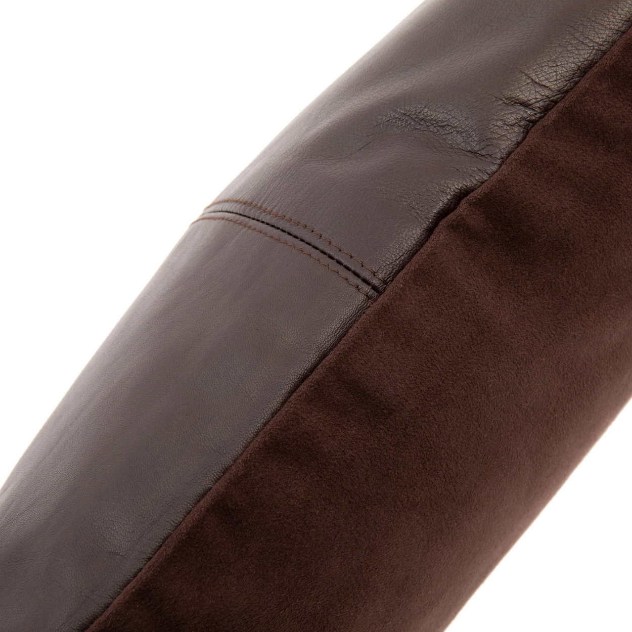 Bazar Bizar | De Four Panel Leather Kussenhoes - Chocolade - 40x40 image 4
