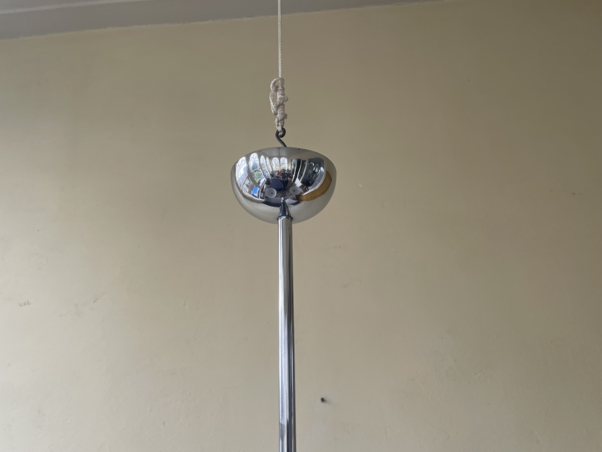 Lamp Hanglamp Art Deco 1930 Verchroomd Frans image 4