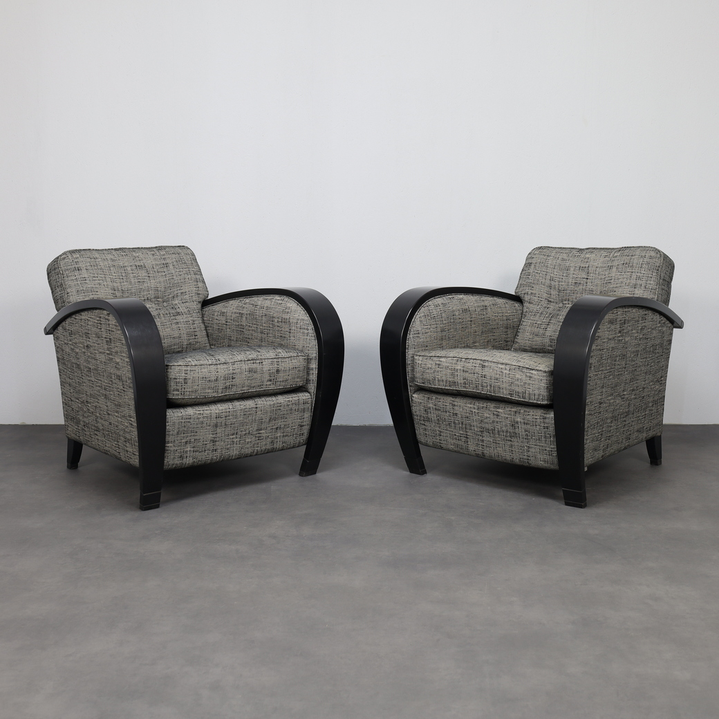 Set Of 2 Art Deco Style Lounge Chairs By Bench image 2