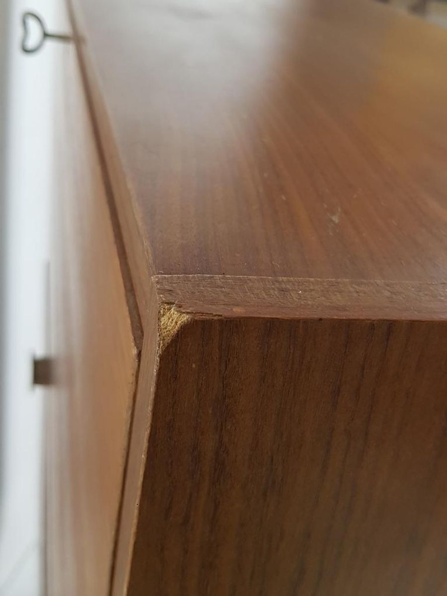Vintage Fins Kastje Teak Fineer Secretaire image 9