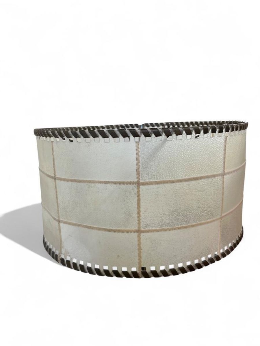 Vintage Staanlamp Met Kap Perkament & Leder Jaren 60 image 13