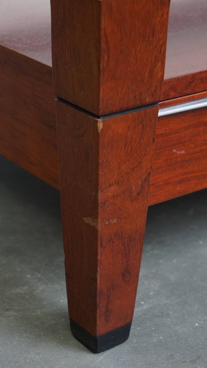 Prachtige Art Deco Salontafel Van Schuitema Uit De Decoforma Serie Met Een Glazen Blad En 4 Lades image 9