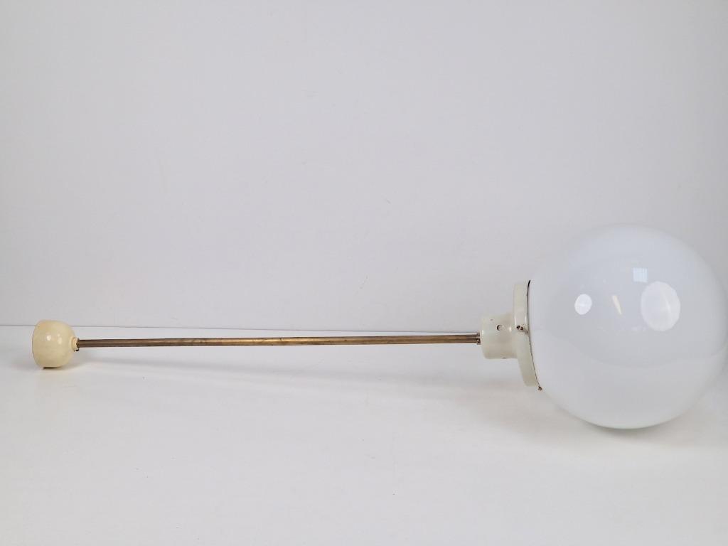 Vintage Bol Hanglamp Schoollamp Koper Stang Art Deco ‘50 image 10