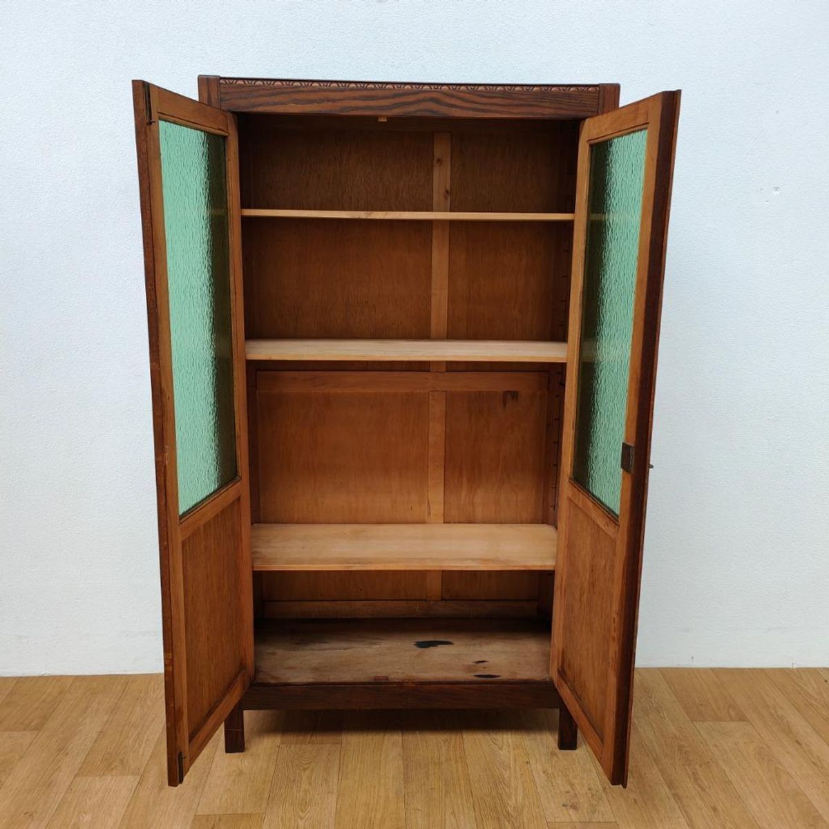 Vintage Antieke Boekenkast Wandkast Servieskast Kast Vitrinekast. image 10