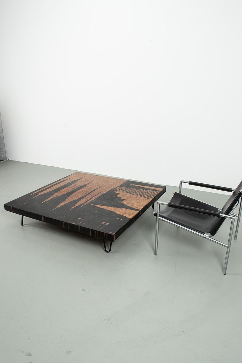 Salontafel Met Mozaïek In Hout image 2
