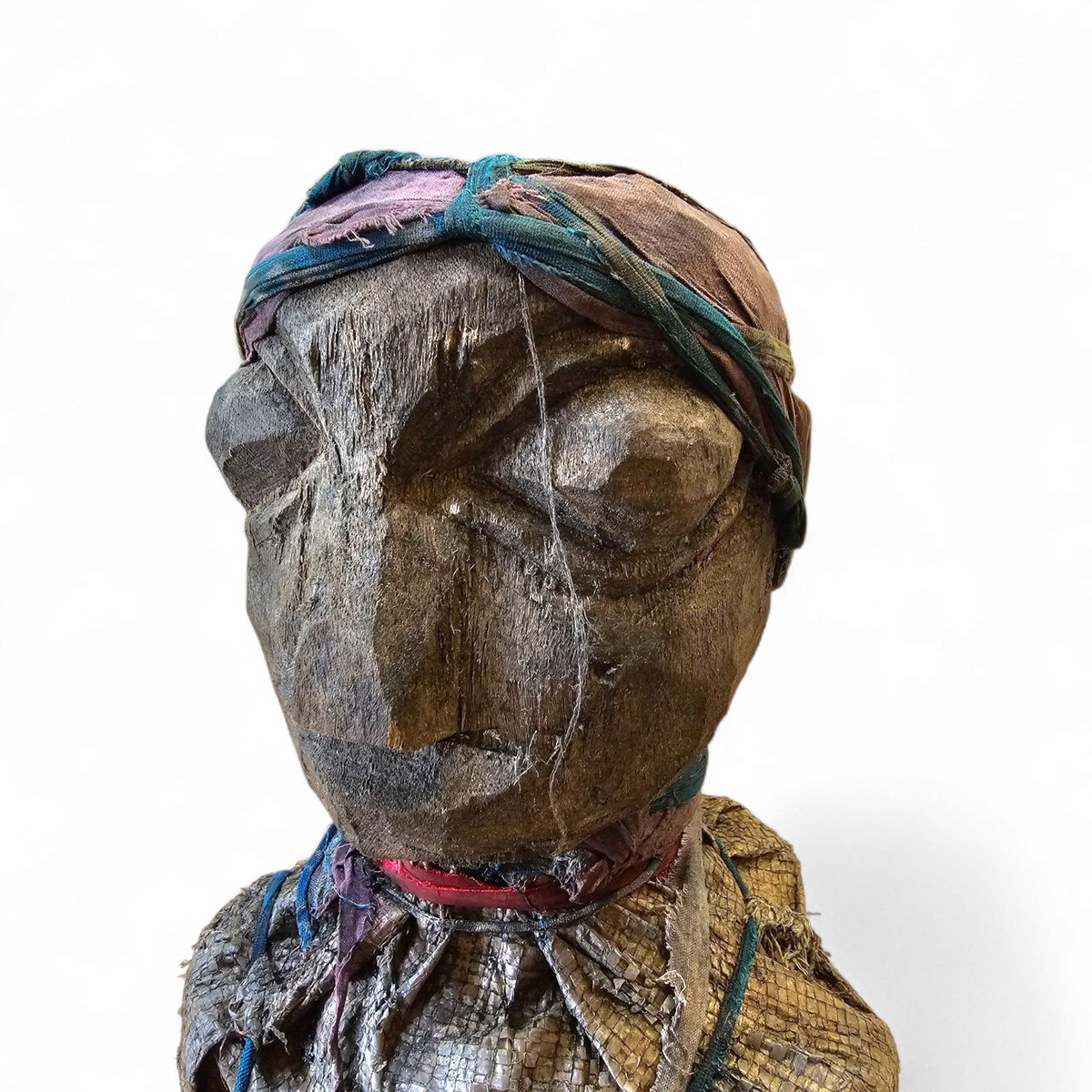 African Sculpture / Multi Material Figure / Height 65 Cm / 1970s image 2