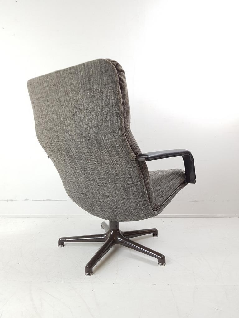 Artifort Draaifauteuil Grijs Bruin F154 Vintage Bureaustoel image 11