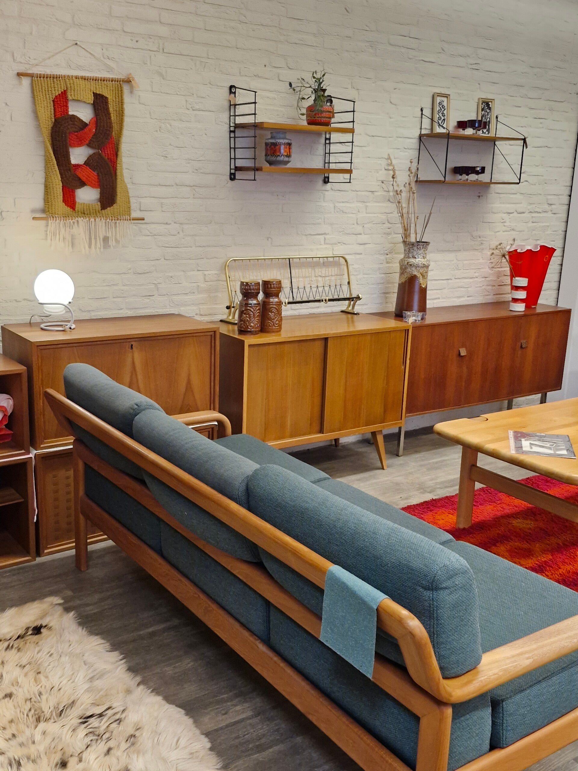 Vintage Deens Design Driezits Bank L. Olson & Son image 5