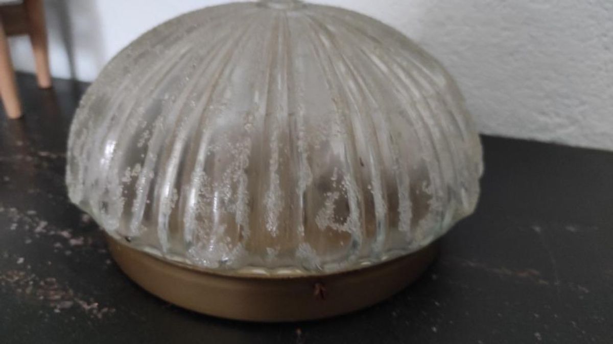 Vintage Plafondlamp Glas Rond image 3