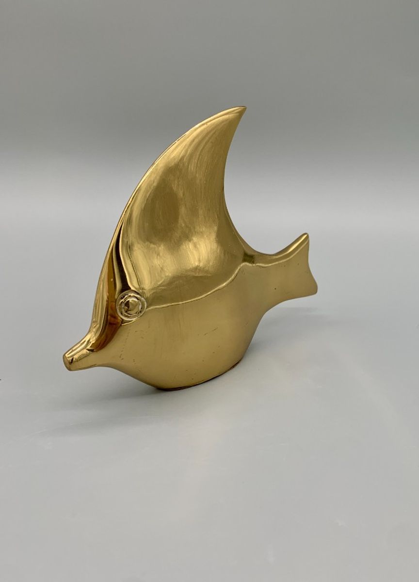 Mid Century Grote Messing Maanvis image 5