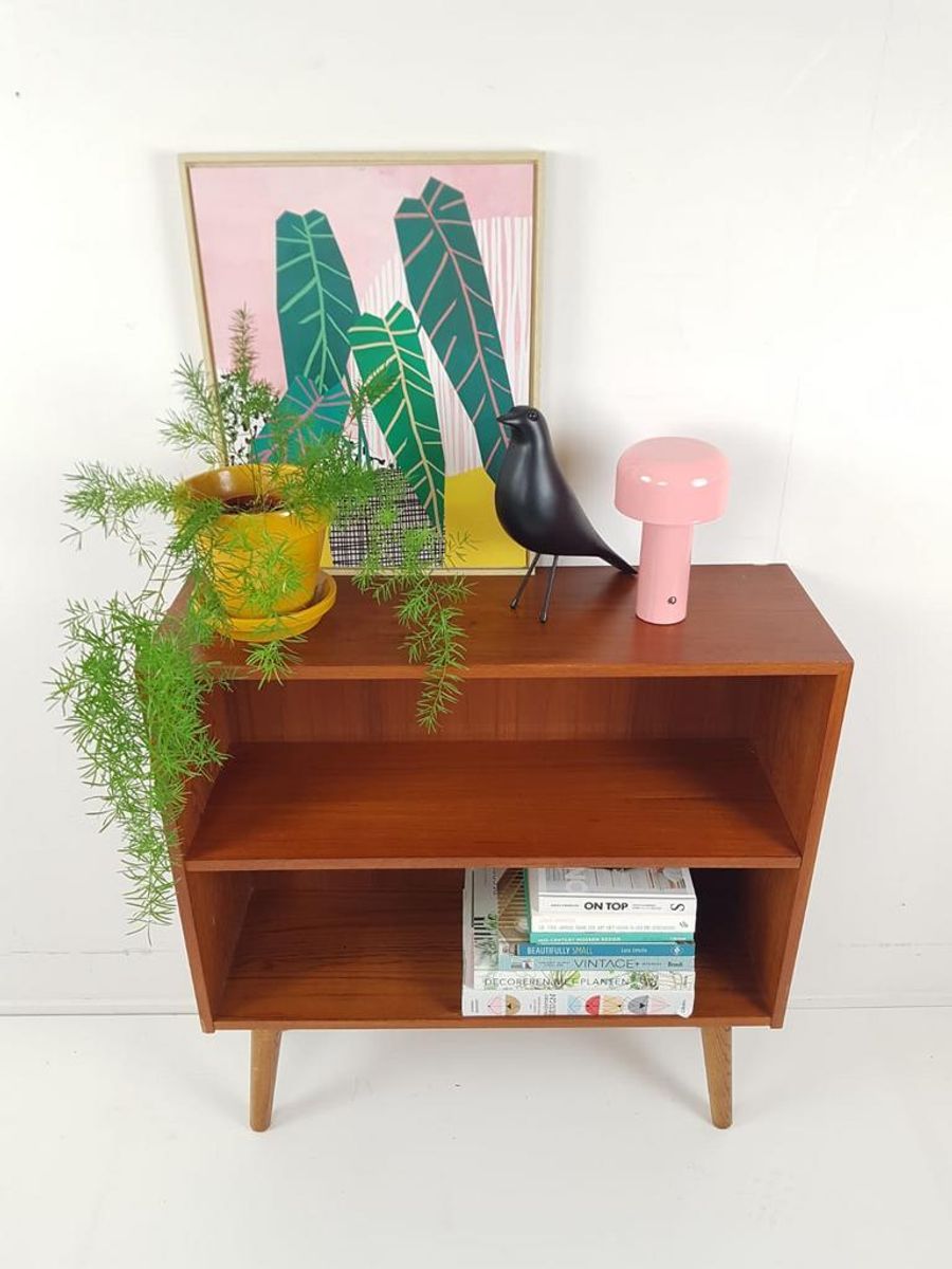 Vintage Deens Vierkant Boeken Kastje | Keuken Kast Klein image 3