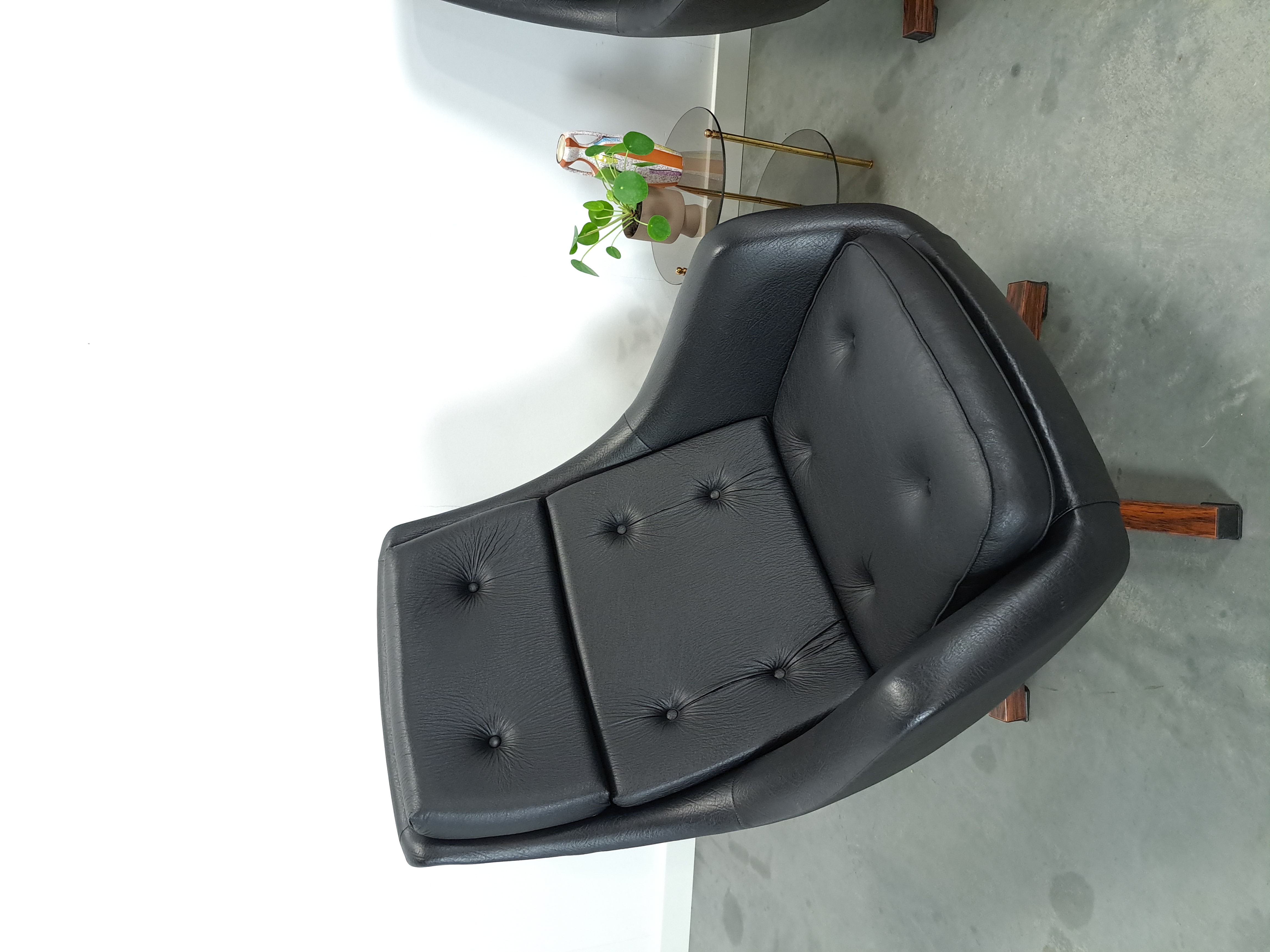 Zwarte Skai Kunstleder Draaifauteuil Uit Zweden image 6