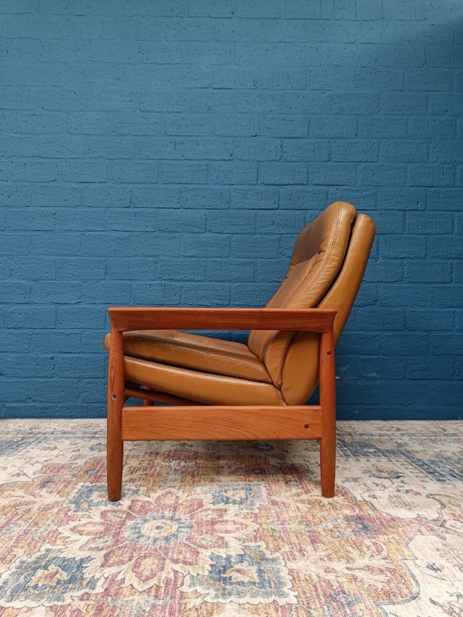 Vintage Fauteuil Met Voetenbank, Deens Design image 3