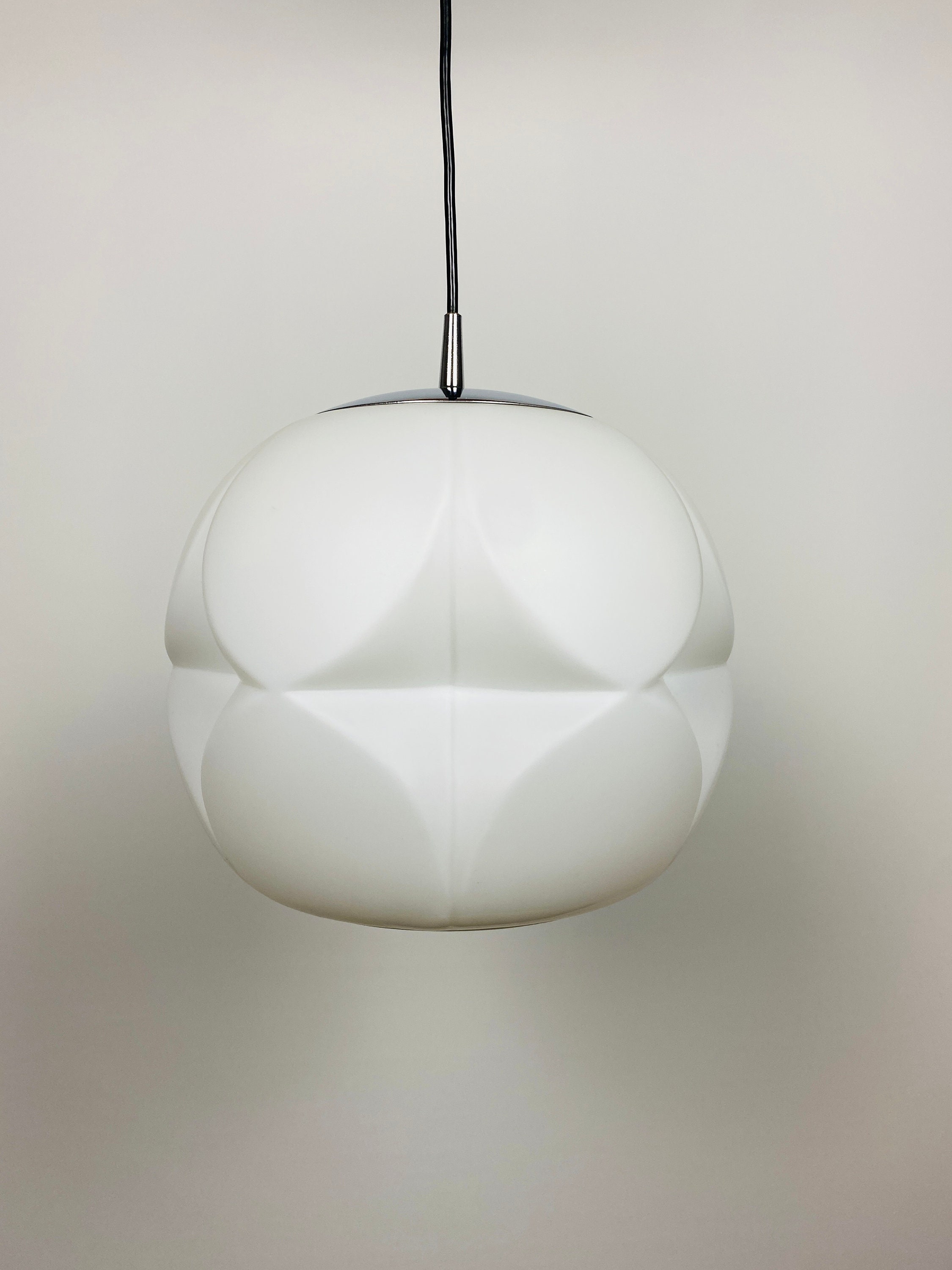 White Frosted Glass Artichoke Pendant Light Xl By Peill And Putzler image 3