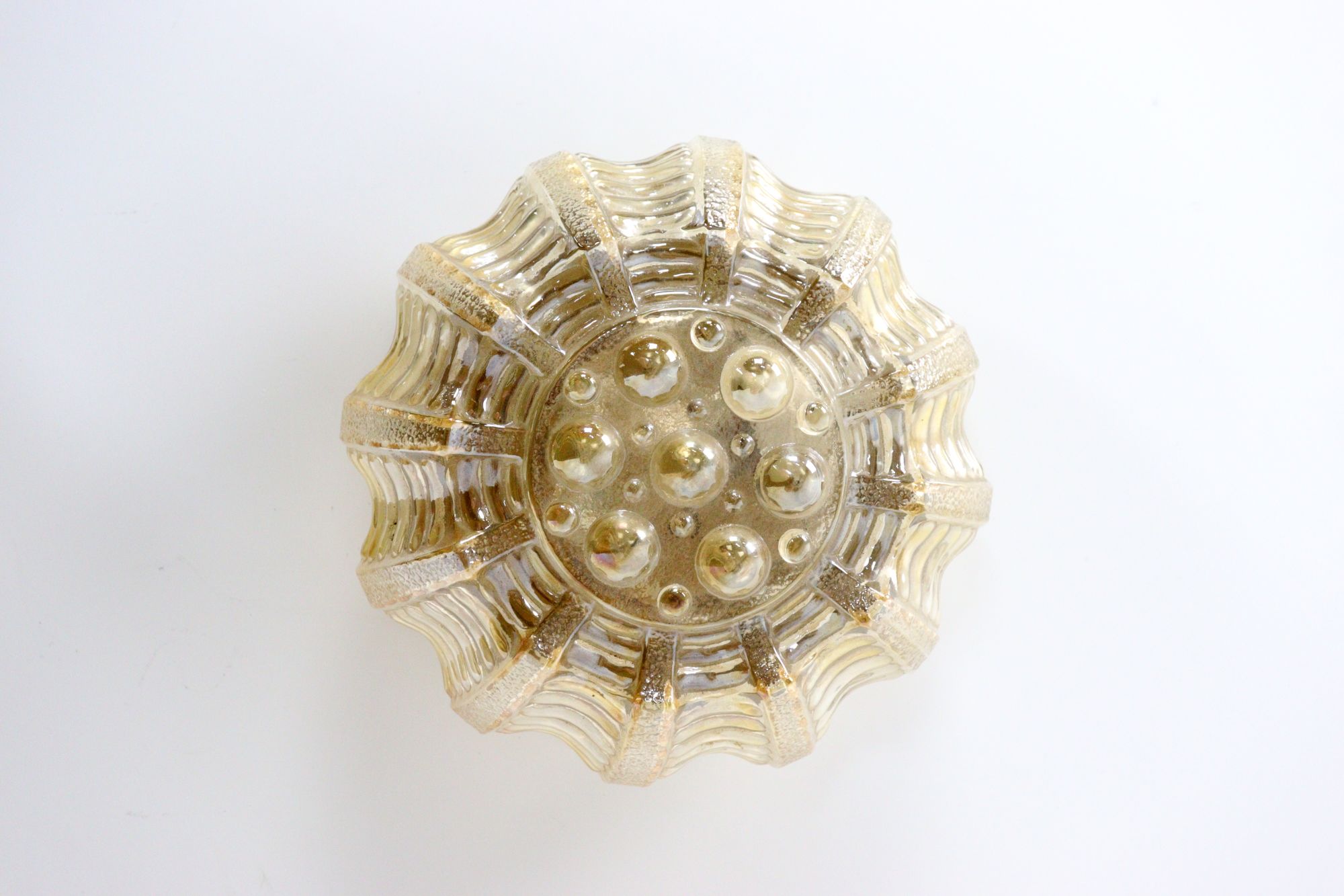 Amberkleurige Plafondlamp Plafonnière Vintage Lamp image 6