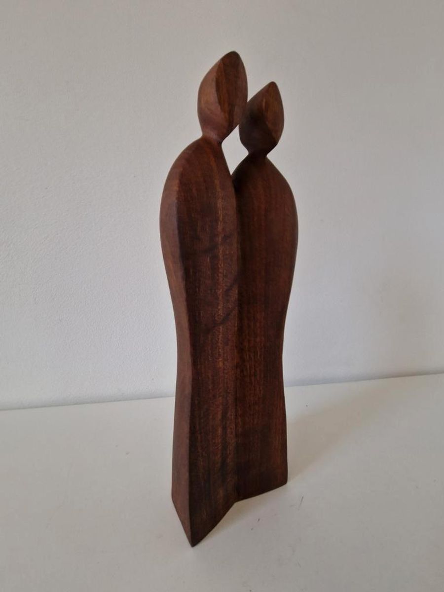 Vintage Teakhouten Beeld Mid Century Houtsnijwerk image 3