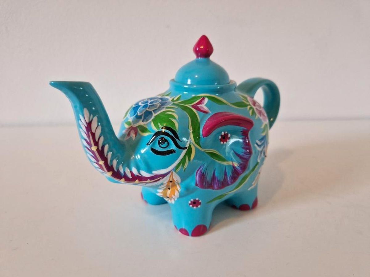 Vintage Theepot Koffiepot Olifant Keramiek image 2