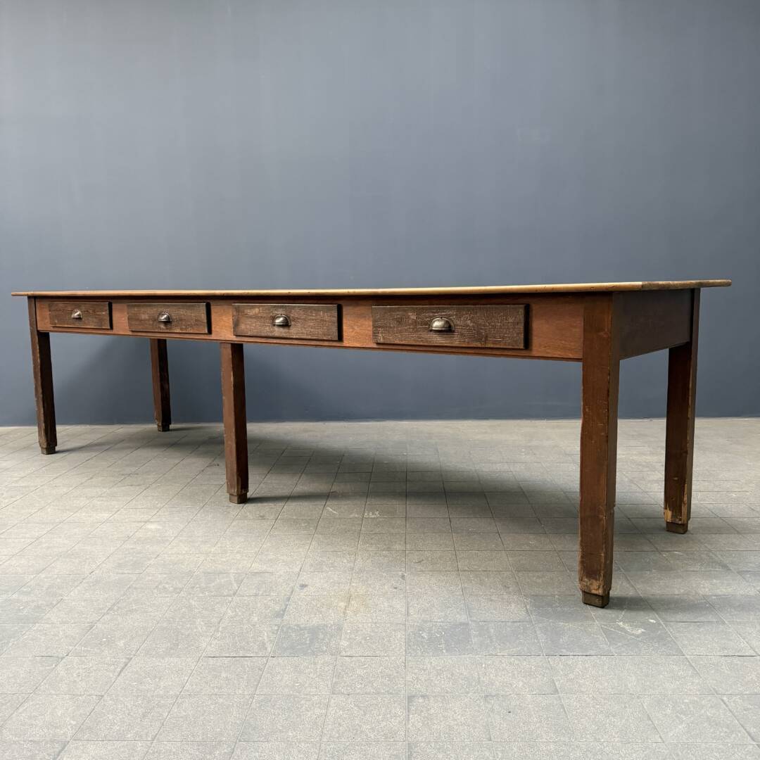 Grote Grenenhouten Kloostertafel Met Lades image 2