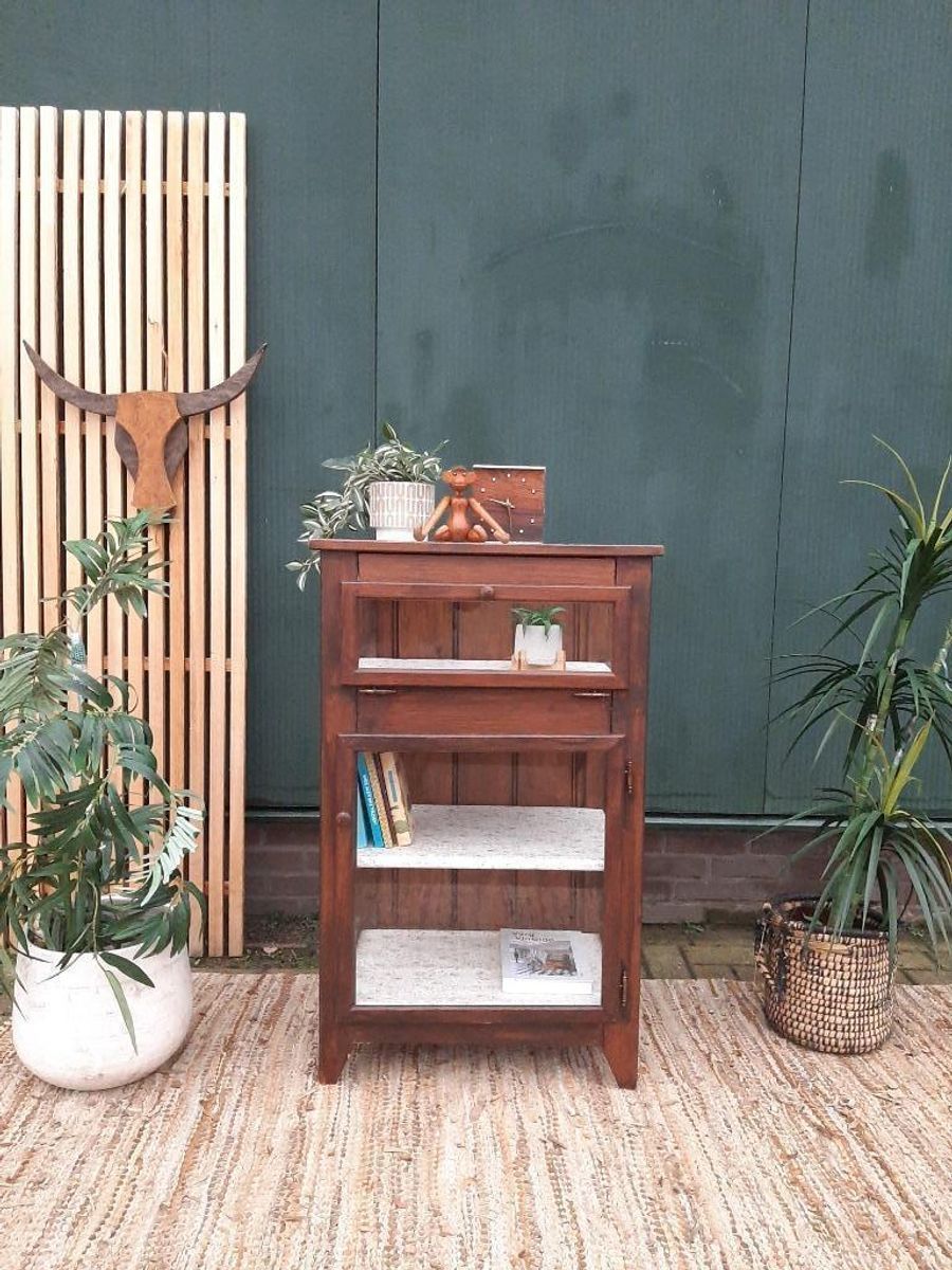 Vintage Vitrine Toonbankkastje Theekastje Oud Kastje Display image 2