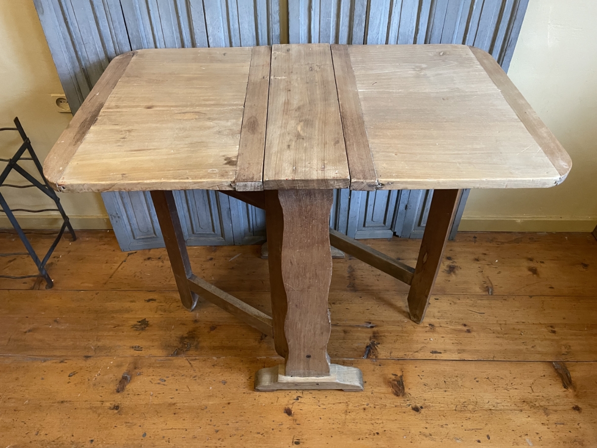 Wijnproeftafeltje Klaptafel Bijzettafel Frans Antiek image 3