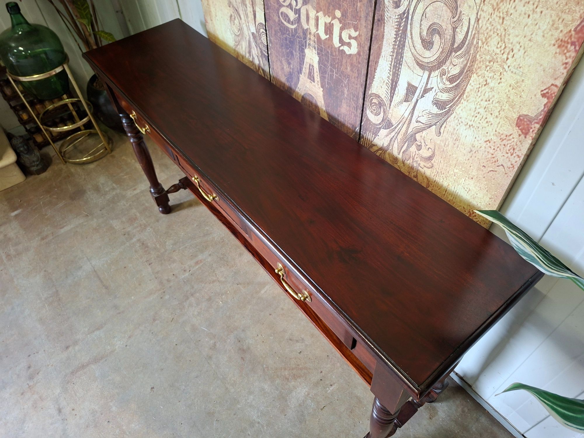 Klassieke Engelse Sidetable, Wandconsole. Haltafel Afm. 142x36cm En 77cm Hoog. image 6