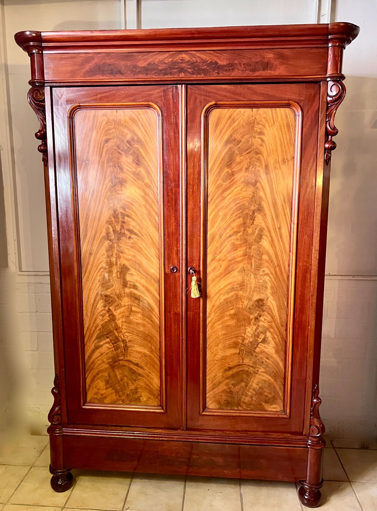 Uitneembare Antiek Mahonie Kast Met Planken En Lades, 188 Cm Hoog image 2