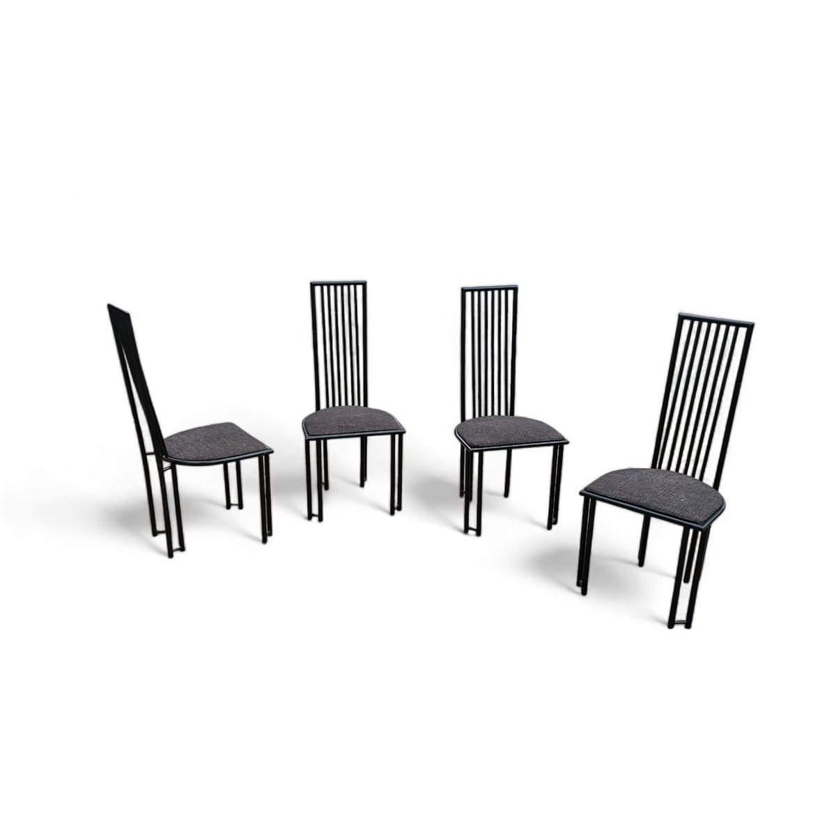 4 X Postmodern Chair / Metal Frame / 1980s image 12