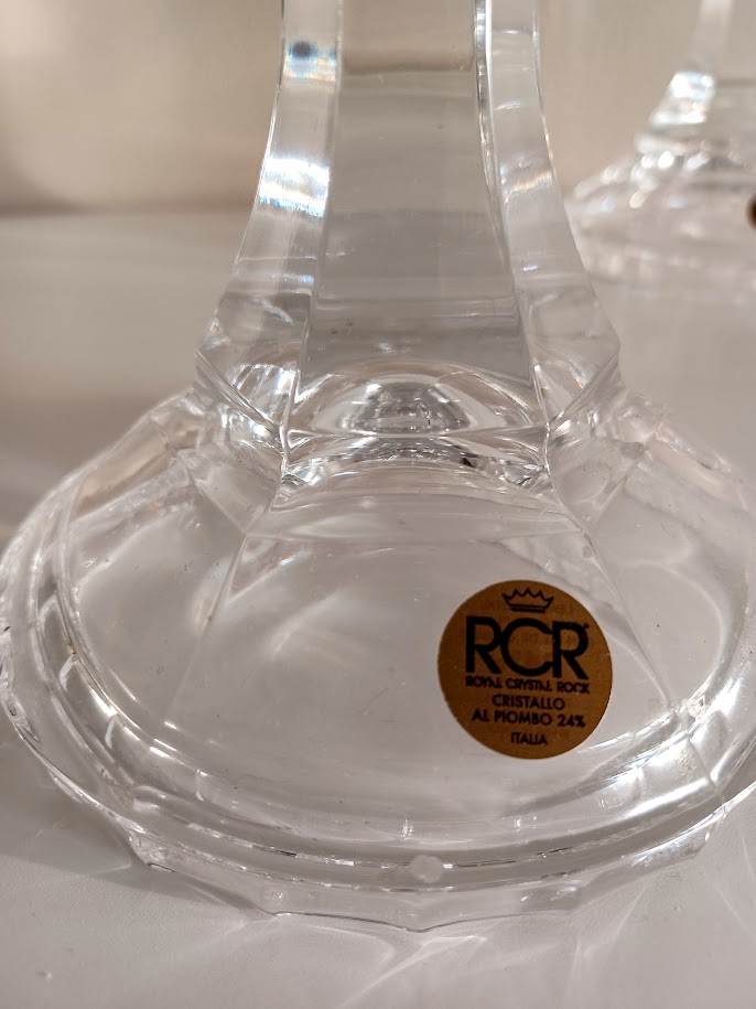 Elegante Italiaanse Vintage Loodkristallen Kaarsenhouders. Rcr Italia. image 5