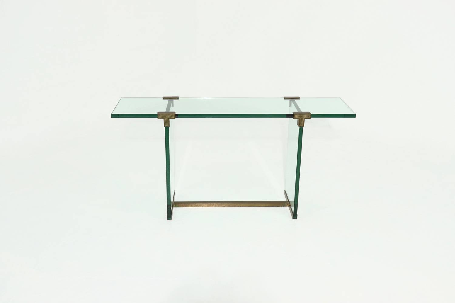 Peter Ghyczy Console Table Model T30 In Glass And Brass 1970S image 3