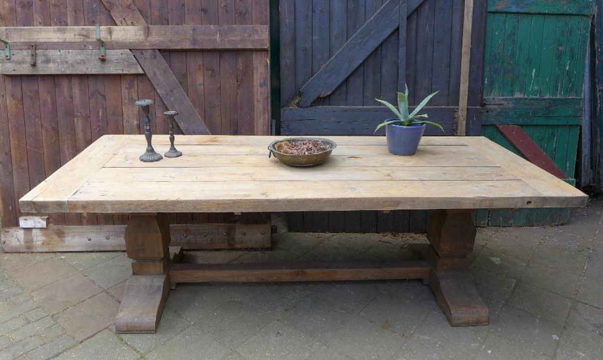 Tafel massief grenen kleur walnotenhout 002 (vierkant) - afmetingen 60