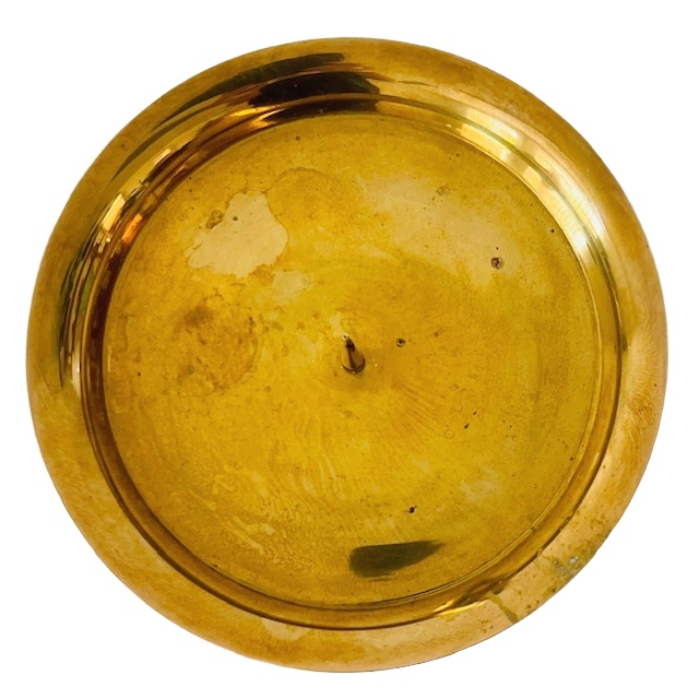 Vintage Mid-century Strakke Messing Kaarsenhouder Gouden Kandelaar 1950’s image 4