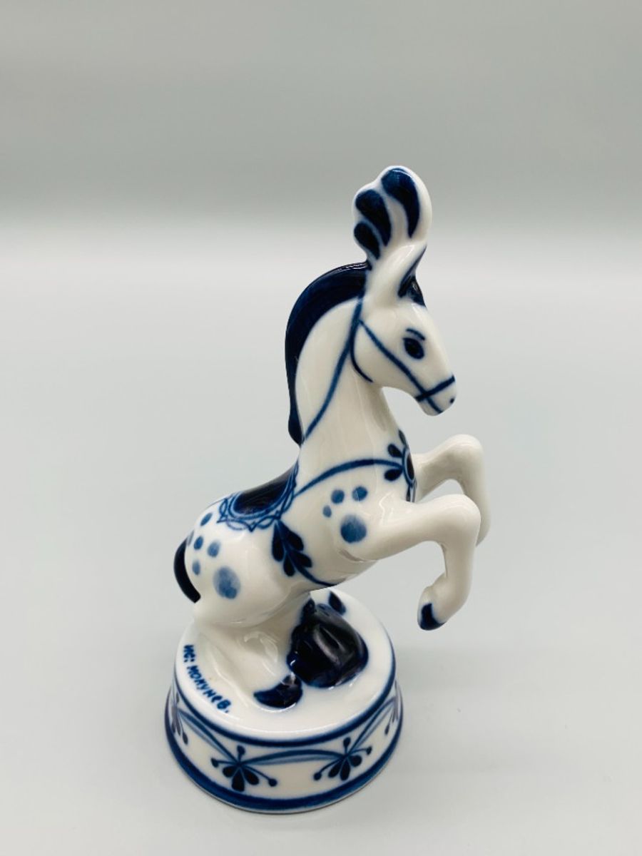 Gzhel Circuspaard Decoratie Blauw/wit image 7
