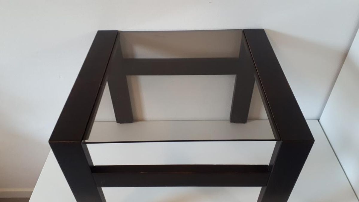 Vintage Bijzettafel Salontafel Jaren 70 Rookglas image 3