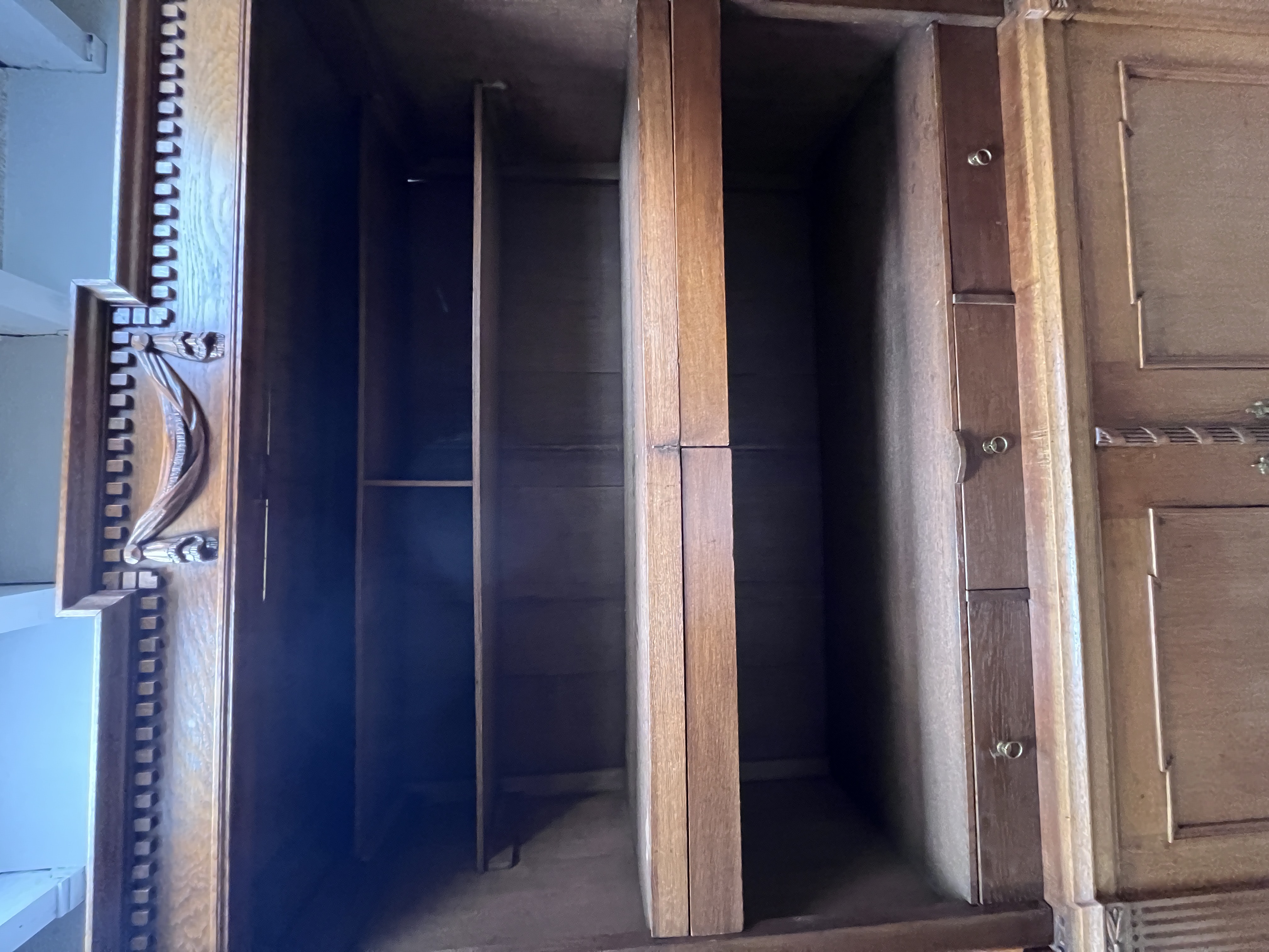Prachtig Antiek Eiken Kabinet, 4 Deurs Kast, 221 Cm Hoog En 150 Breed image 10