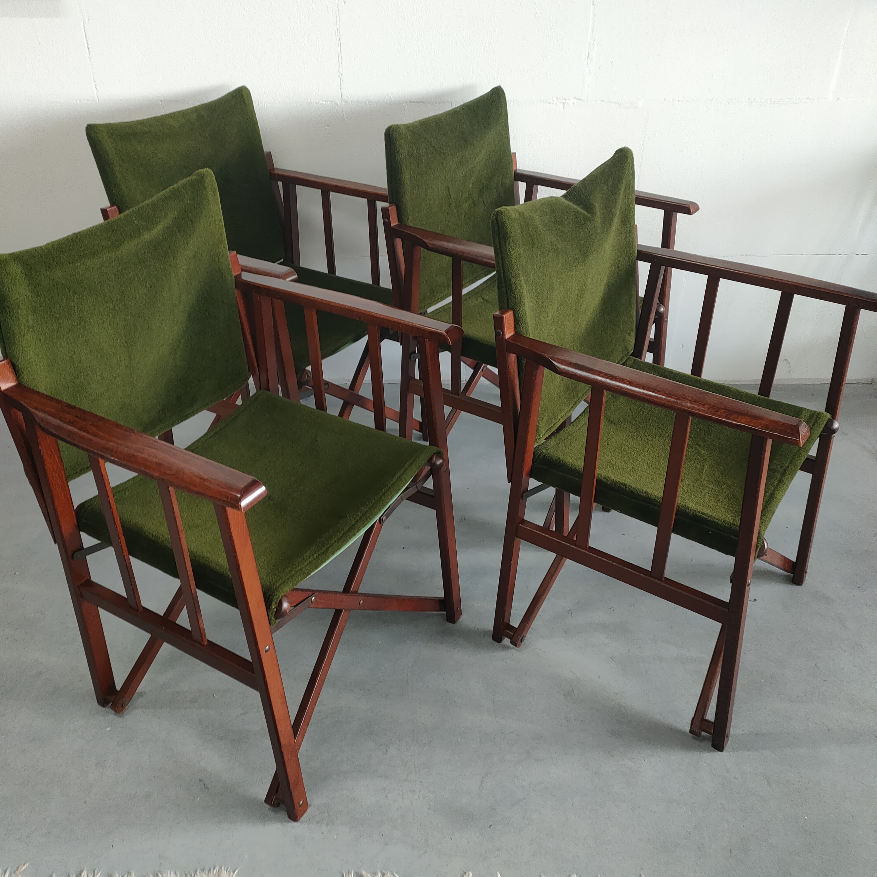 Unieke En Zeldzame Jaren 50 Green Brothers 'foldable' Regisseursstoelen Bridge Tafelset image 5