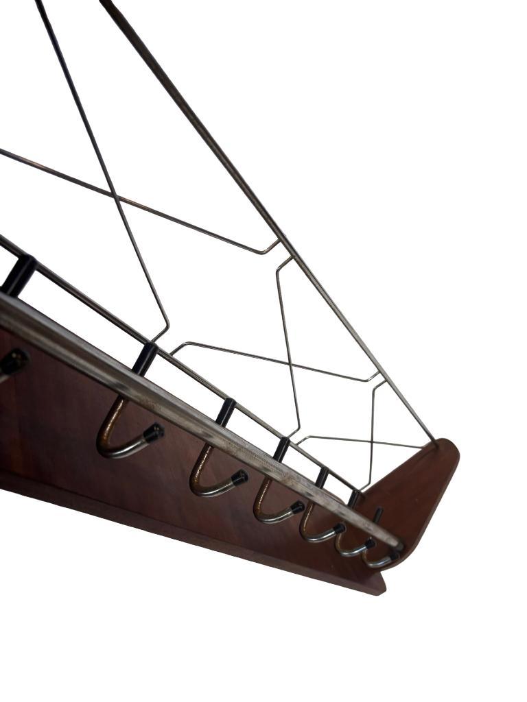 Vintage Wandkapstok Teak En Chroom Jaren 60/70 image 8