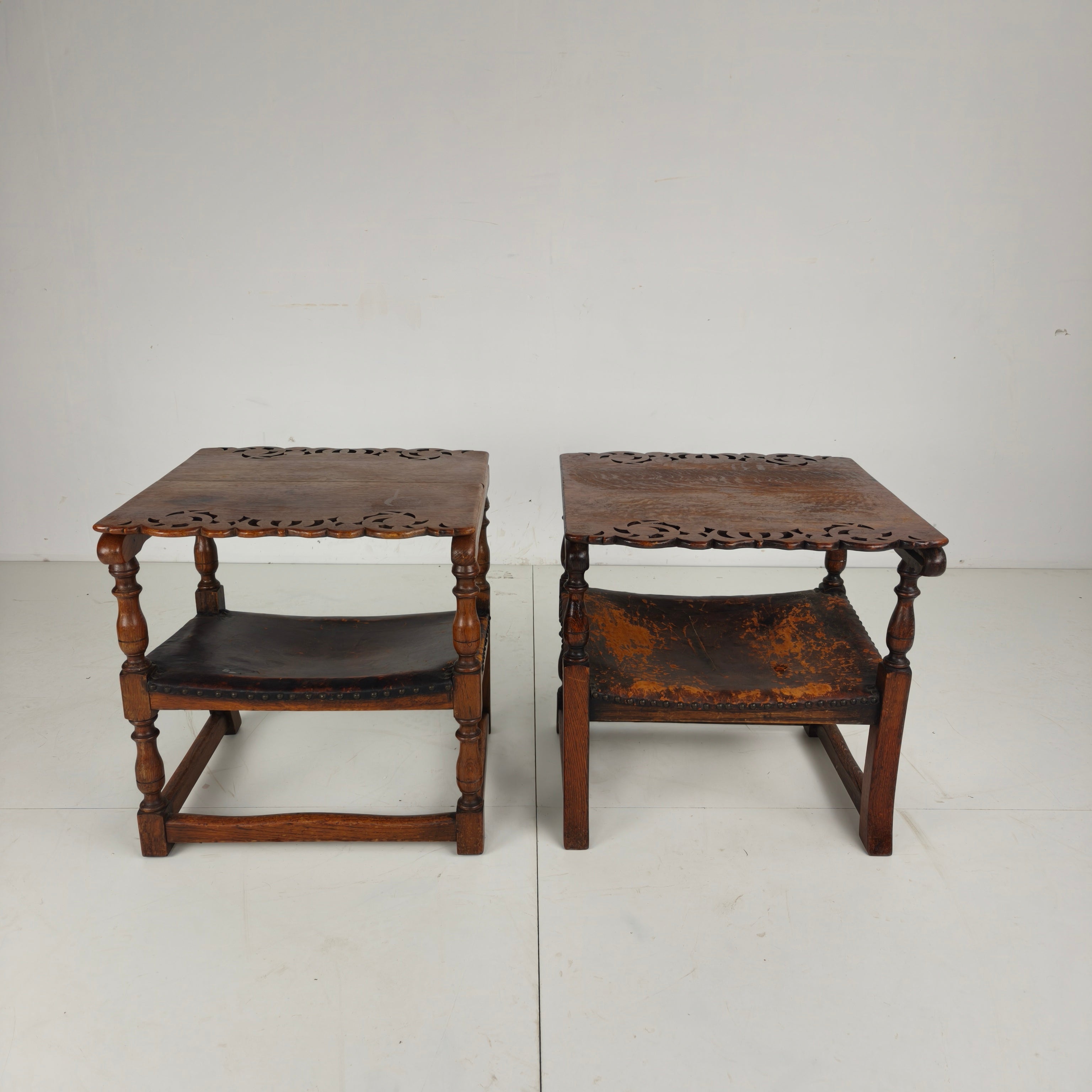 Pair Of English Antique Jacobean Monk Armchairs / Tables By F. Parker & Sons Ltd image 7