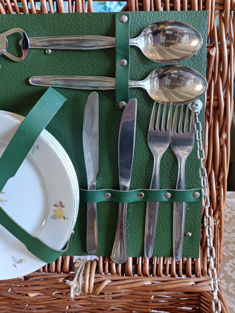 Vintage Picknickmand Van Optima England, Uniek & Duurzaam Gerestyled image 8