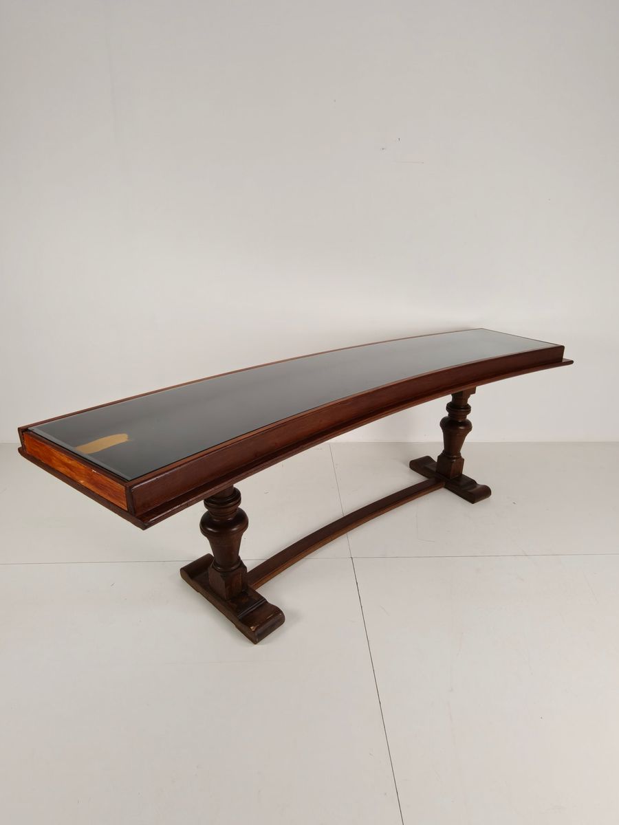 Eikenhouten Museumvitrinekast Uit De Jaren 40-50 – Horizontaal Gebogen Model image 11