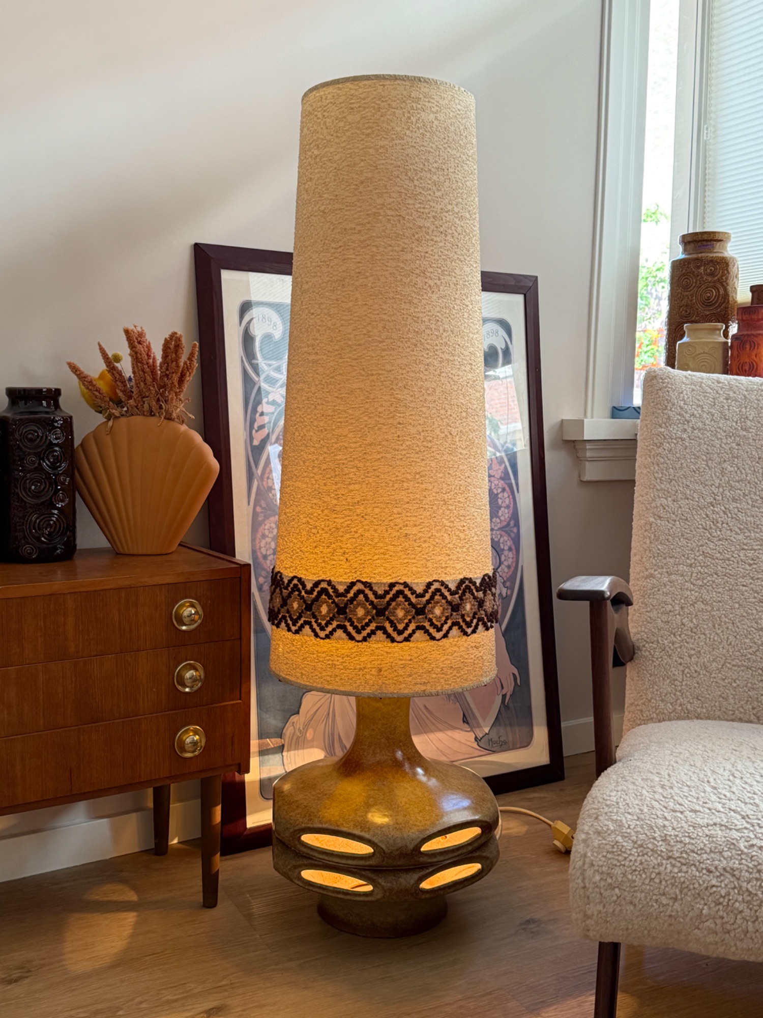 West Germany Vloerlamp Met Originele Kap image 3