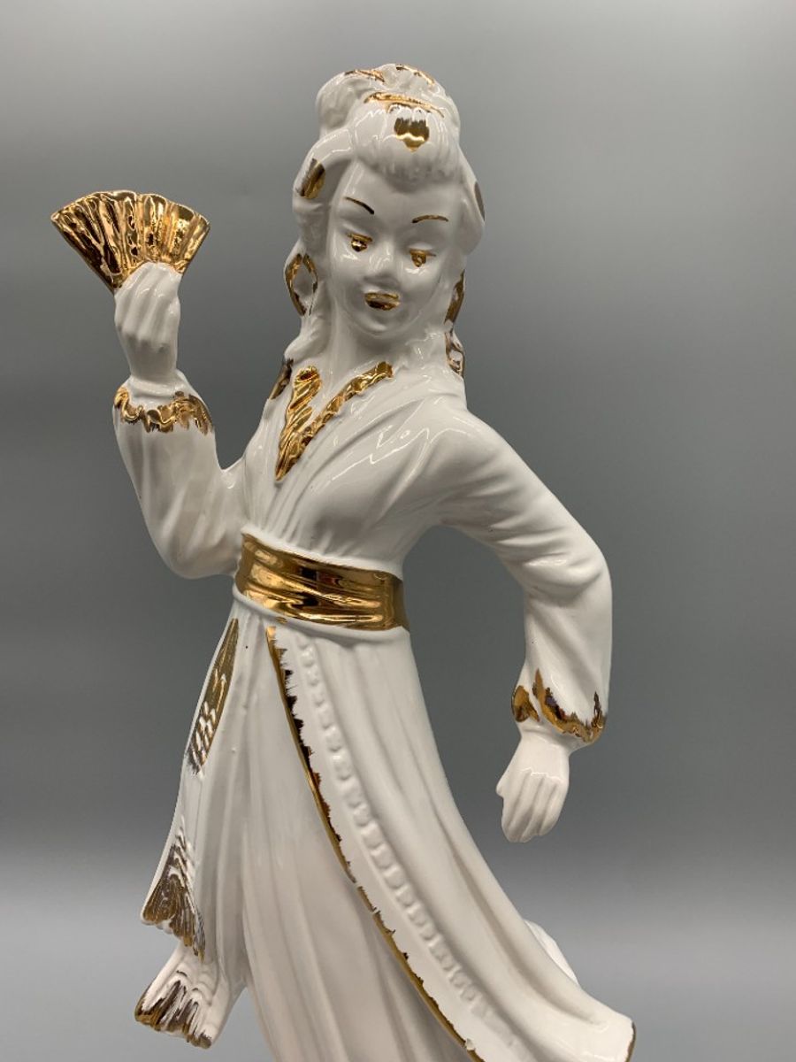 Xl Vintage Beeld Geisha Italiaans Keramiek image 13